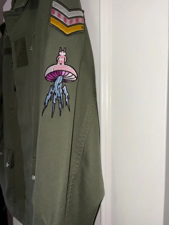 Zadig & Voltaire Olive Green Utility Jacket with Patch Detail - Picture 4 of 5